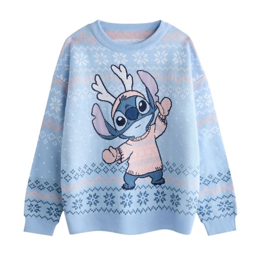Lilo & Stitch Womens/Ladies Stitch Christmas Sweater / Blue